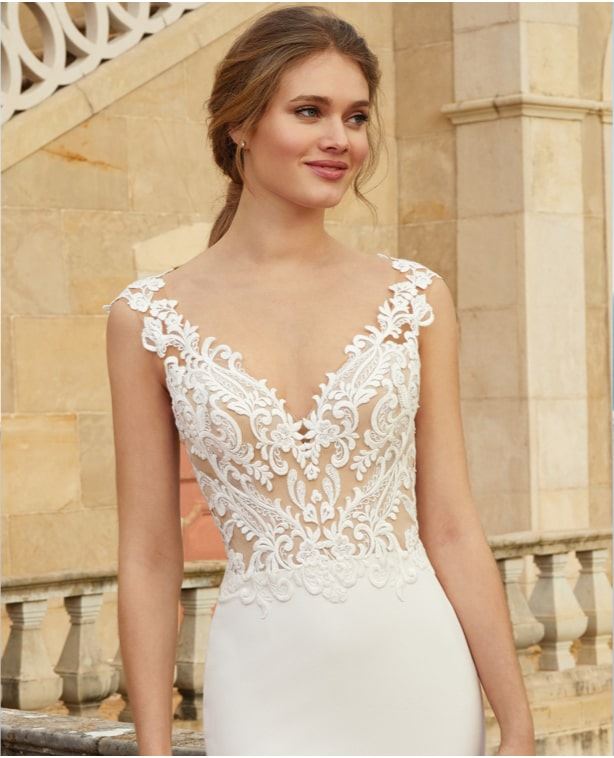 Model wearing a Justin Alexander Sincerity gown