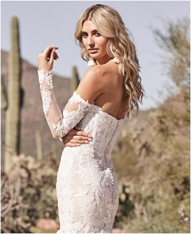 Model wearing a  Lillian West gown