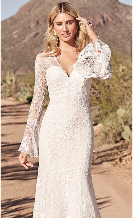 Model wearing a Lillian West gown