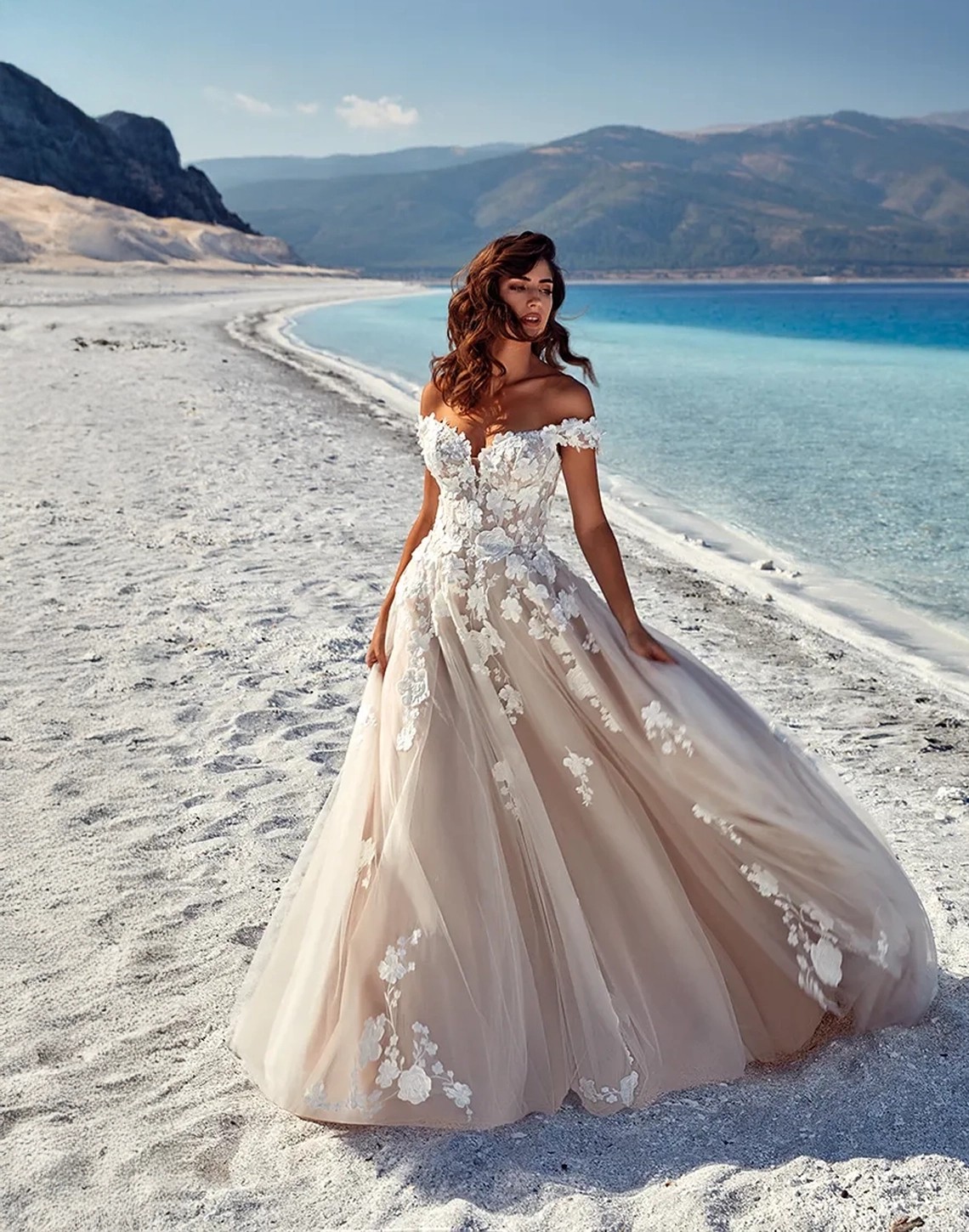 Model wearing a bridal dress