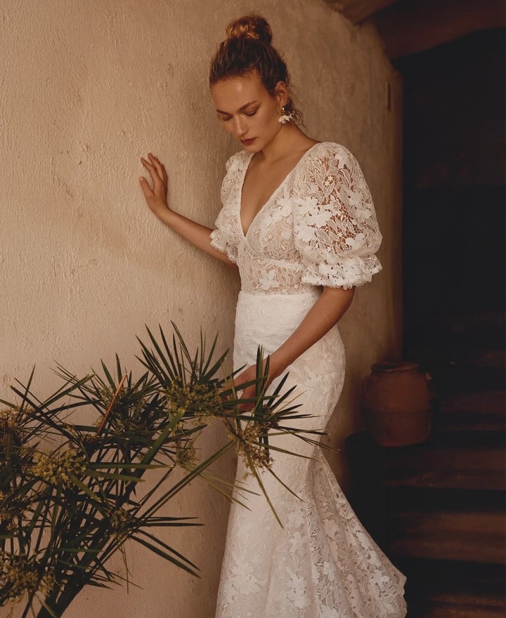 Model wearing a  Lillian West gown