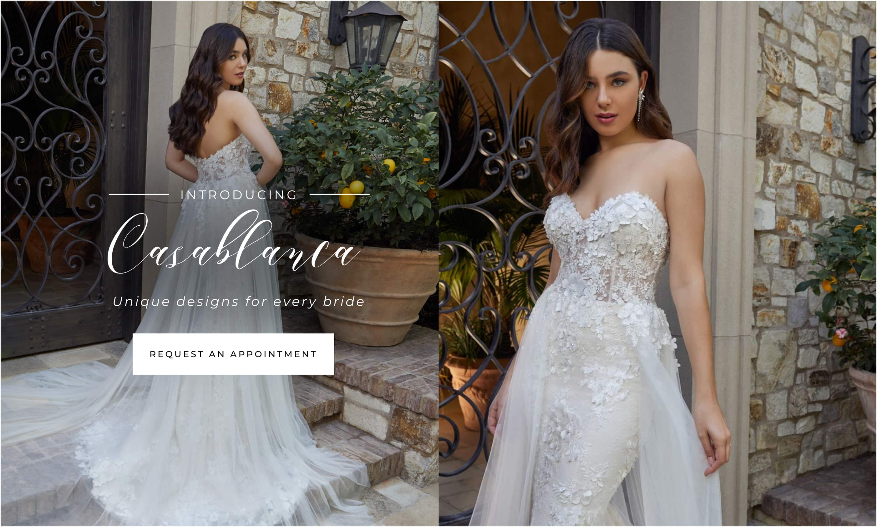 Casablanca wedding dresses at Breathless Bridal. Desktop image.