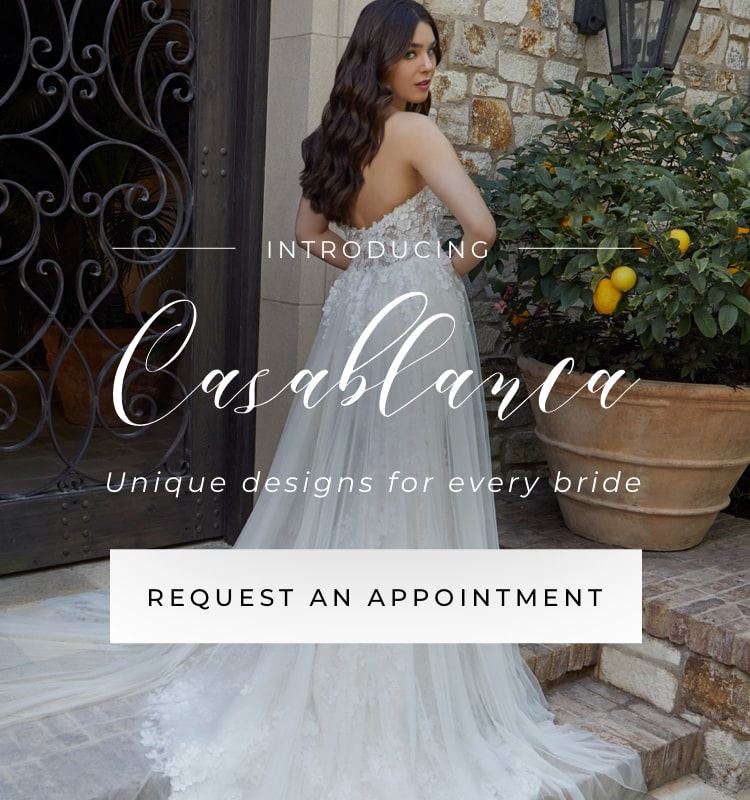 Casablanca wedding dresses at Breathless Bridal. Mobile image.